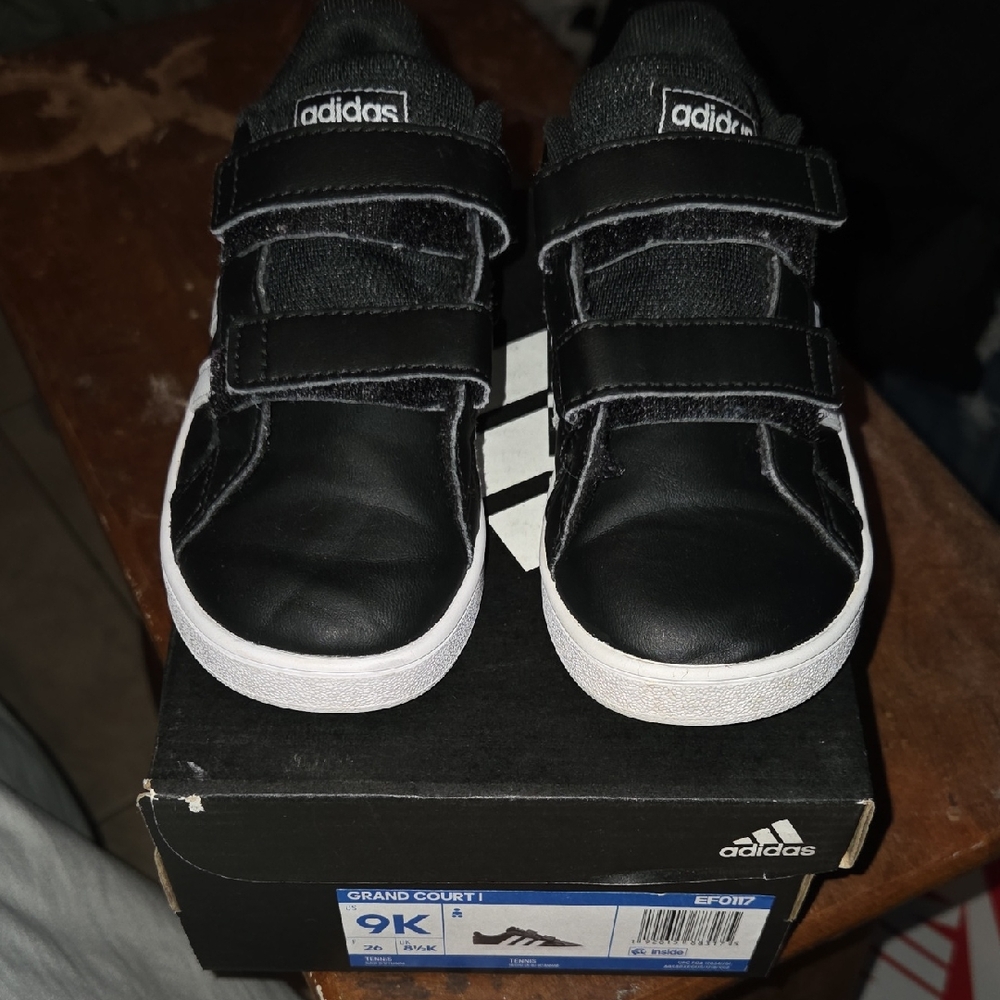 Adidas Kids Black and White Sneakers